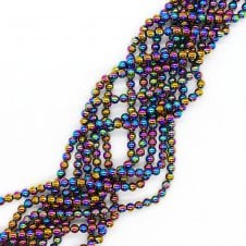 Hematite Rainbow Round Semi Precious Stones 6mm - 38cm String
