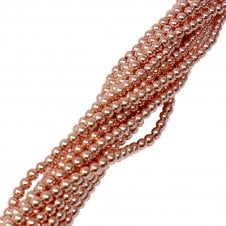 Hematite Rose Gold  Round Semi Precious Stones 6mm - 39cm String