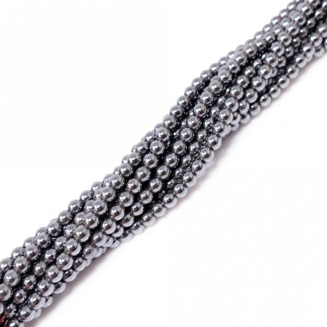 Hematite Round Semi Precious Stones 4mm - 39cm String