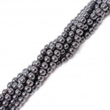 Hematite Round Semi Precious Stones 6mm - 39cm String
