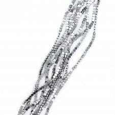 Hematite Silver Flat Heart Semi Precious Stones 4mm - 38cm String