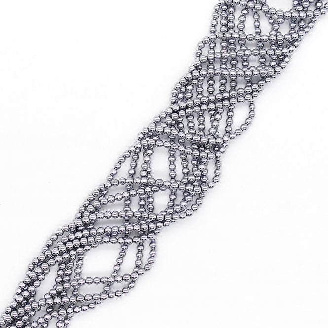 Hematite Silver Round Semi Precious Stones 4mm - 38cm String