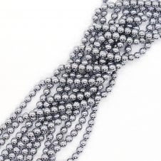 Hematite Silver Round Semi Precious Stones 8mm - 38cm String