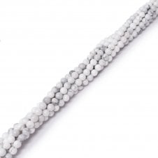 Howlite White Round Semi Precious Stones 4mm - 39cm String