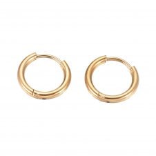 Huggie Hoop Earrings 20mm (3mm Gauge) - 304 Stainless Steel Golden - 1 pair