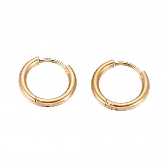 Huggie Hoop Earrings (2mm Gauge) 25mm - 304 Stainless Steel Golden - 1 pair