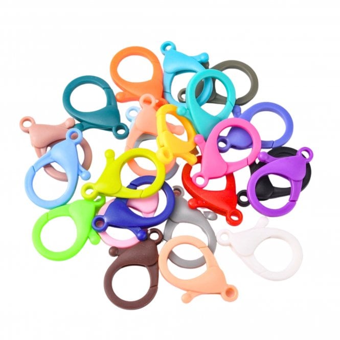 Large Lobster Clasp Plastic 35mm - Multi - 10pcs