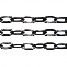 Large Oval Fancy Chain 13x7.5mm - Black Plated - 1metre