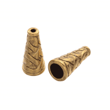Lattice Bead Cone 17x8x4mm - Antique Gold - 10pcs