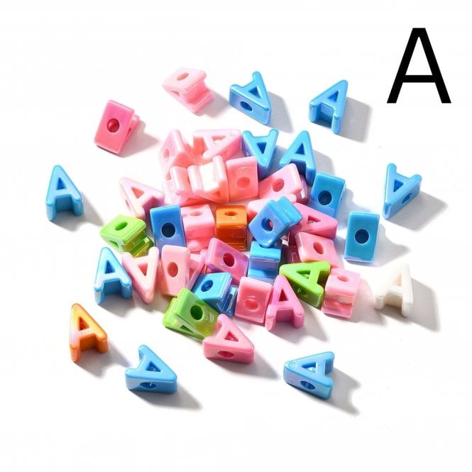 Letter Beads 'A' Extra Large 20mm - UV Iridescent - 2pcs