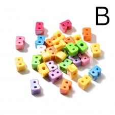Letter Beads 'B' Extra Large 20mm - UV Iridescent - 2pcs