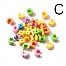 Letter Beads 'C' Extra Large 20mm - UV Iridescent - 2pcs