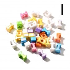 Letter Beads 'I' Extra Large 20mm - UV Iridescent - 2pcs