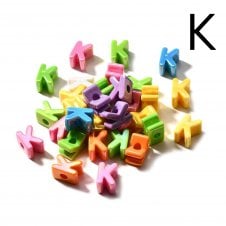 Letter Beads 'K' Extra Large 20mm - UV Iridescent - 2pcs