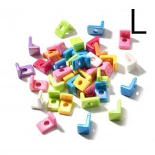 Letter Beads 'L' Extra Large 20mm - UV Iridescent - 2pcs
