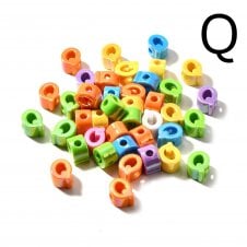 Letter Beads 'Q' Extra Large 20mm - UV Iridescent - 2pcs
