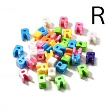 Letter Beads 'R' Extra Large 20mm - UV Iridescent - 2pcs