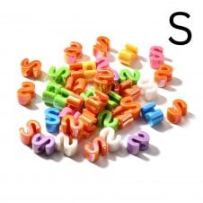 Letter Beads 'S' Extra Large 20mm - UV Iridescent - 2pcs