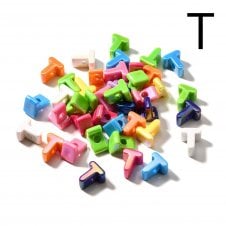 Letter Beads 'T' Extra Large 20mm - UV Iridescent - 2pcs