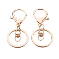 Lobster Clasp 35mm w/ Split Ring 30mm - Gold Plated - 2pcs