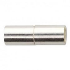 Magnetic Tube End Cap Clasp (6.2mm Hole) - Silver Plated - 1pk