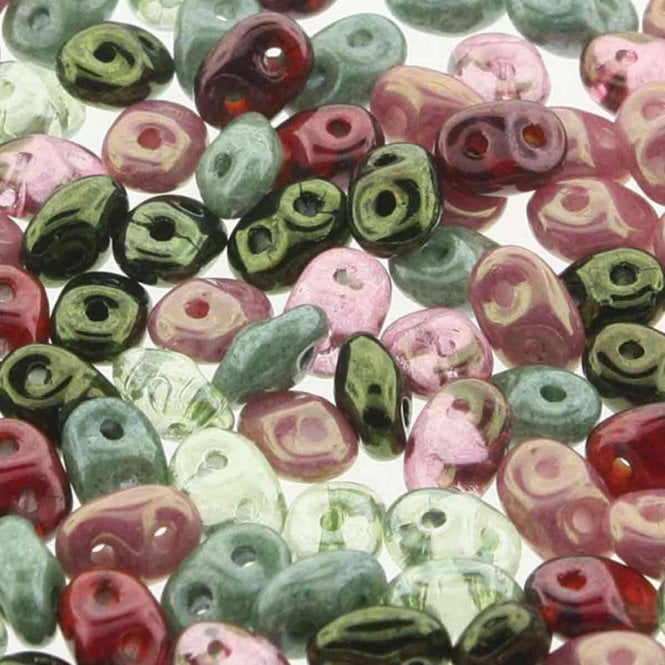 Matubo SuperDuo Czech Beads 2.5x5mm - Antique Roses - 10g
