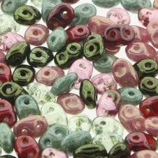 Matubo SuperDuo Czech Beads 2.5x5mm - Antique Roses - 10g