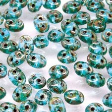Matubo SuperDuo Czech Beads 2.5x5mm - Aqua Picasso - 10g