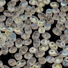 Matubo SuperDuo Czech Beads 2.5x5mm - Crystal AB Matte - 10g