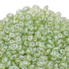 Matubo SuperDuo Czech Beads 2.5x5mm - Crystal Green Lustre - 10g