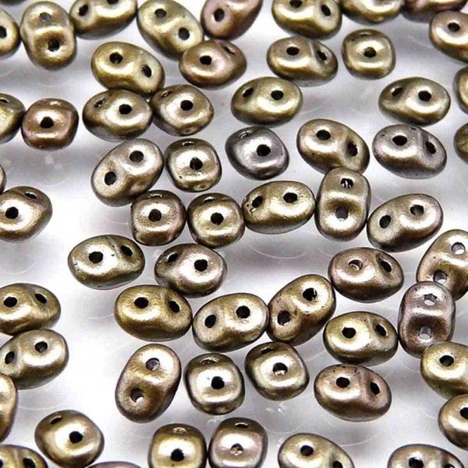 Matubo SuperDuo Czech Beads 2.5x5mm - Crystal Grey Rainbow - 10g