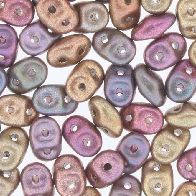 Matubo SuperDuo Czech Beads 2.5x5mm - Crystal Violet Rainbow - 10g