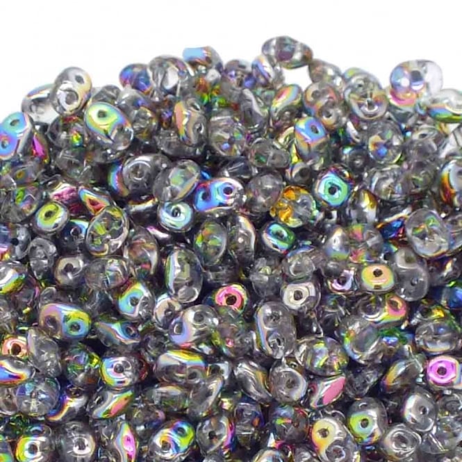 Matubo SuperDuo Czech Beads 2.5x5mm - Crystal Vitrail - 10g