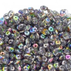 Matubo SuperDuo Czech Beads 2.5x5mm - Crystal Vitrail - 10g