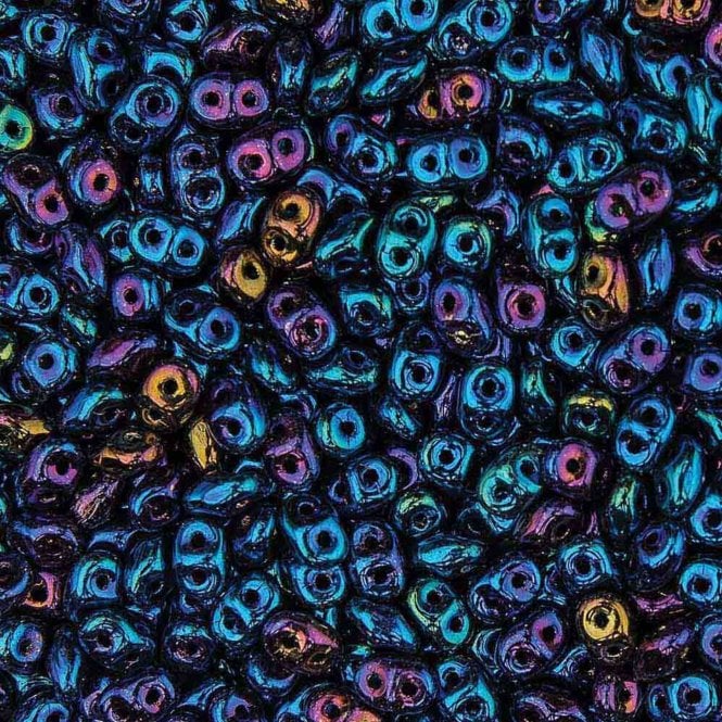 Matubo SuperDuo Czech Beads 2.5x5mm - Jet Blue Iris - 10g