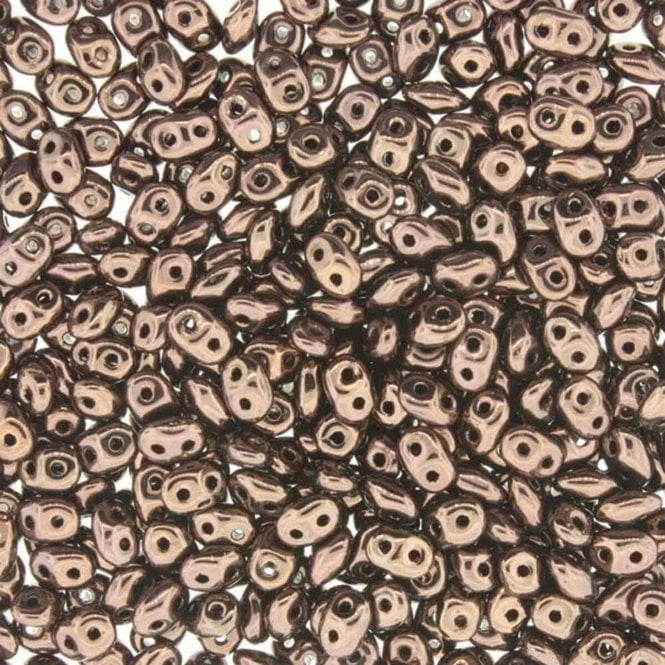 Matubo SuperDuo Czech Beads 2.5x5mm - Jet Bronze - 10g