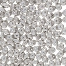 Matubo SuperDuo Czech Beads 2.5x5mm - Jet Silver Pastel - 10g