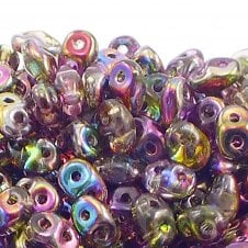 Matubo SuperDuo Czech Beads 2.5x5mm - Magic Line Violet/Green - 10g