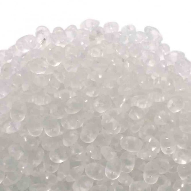 Matubo SuperDuo Czech Beads 2.5x5mm - Matte Crystal - 10g
