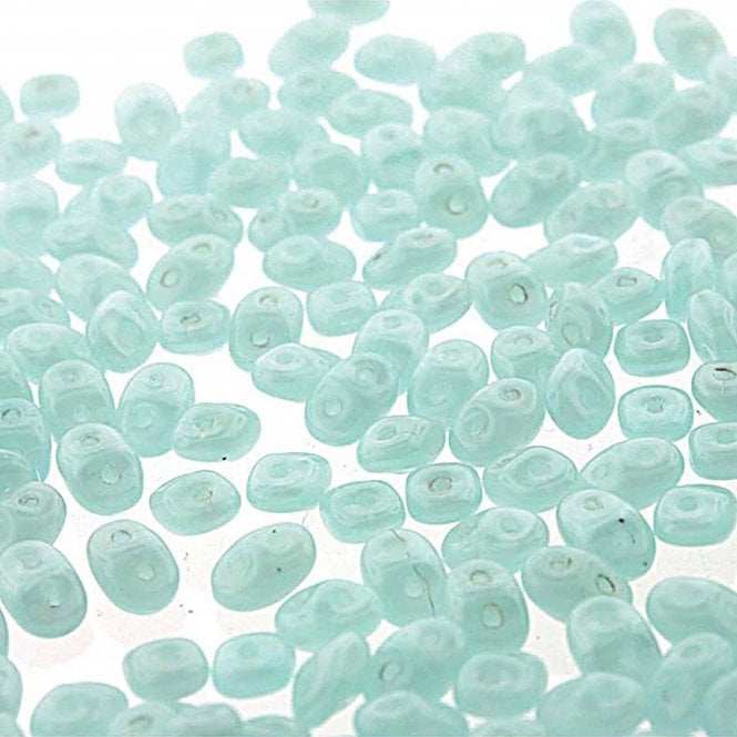 Matubo SuperDuo Czech Beads 2.5x5mm - Opal Green Aqua - 10g