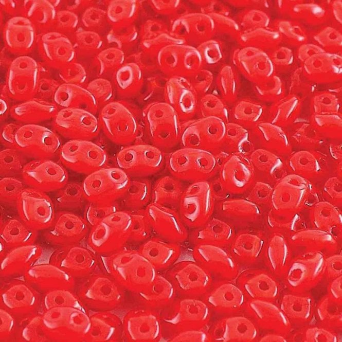 Matubo SuperDuo Czech Beads 2.5x5mm - Opal Red - 10g
