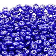 Matubo SuperDuo Czech Beads 2.5x5mm - Opaque Blue White Lustre - 10g