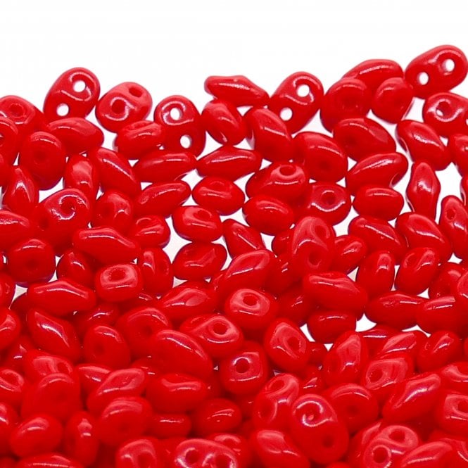 Matubo SuperDuo Czech Beads 2.5x5mm - Opaque Coral Red - 10g