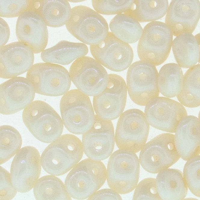 Matubo SuperDuo Czech Beads 2.5x5mm - Orange Luster On Chalk - 10g