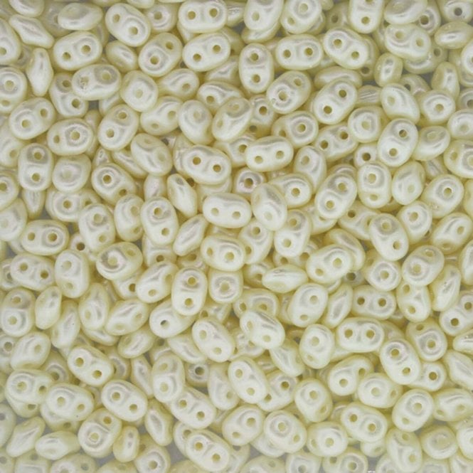 Matubo SuperDuo Czech Beads 2.5x5mm - Pastel Light Cream/Off White - 10g