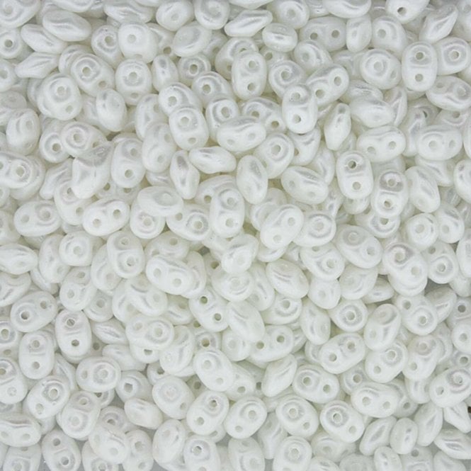 Matubo SuperDuo Czech Beads 2.5x5mm - Pastel White - 10g