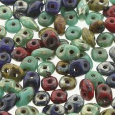 Matubo SuperDuo Czech Beads 2.5x5mm - Raku - 10g