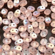 Matubo SuperDuo Czech Beads 2.5x5mm - Rosaline AB Matte - 10g