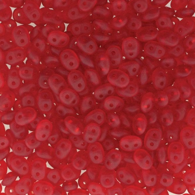 Matubo SuperDuo Czech Beads 2.5x5mm - Ruby Matte - 10g