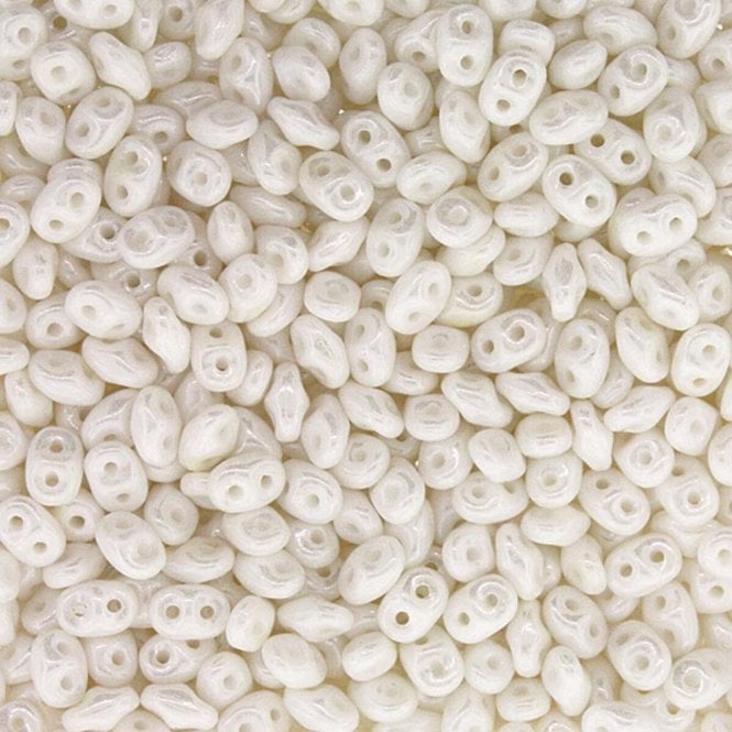 Matubo SuperDuo Czech Beads 2.5x5mm - White Luster - 10g